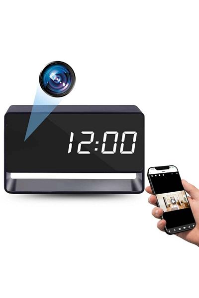 iUni Mini Desk Clock Camera Ip27 Mini, Full Hd, 150°, Night Vision, Live View On Phone