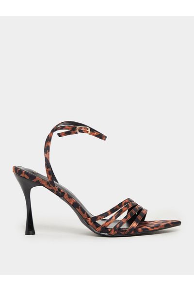 Styli Leopard Print Ankle Strap Heel Sandals