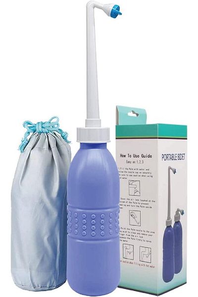MACON ECVV SHOWAY Portable Shattaf Bidet Bottle (Large, 650ml, Blue)