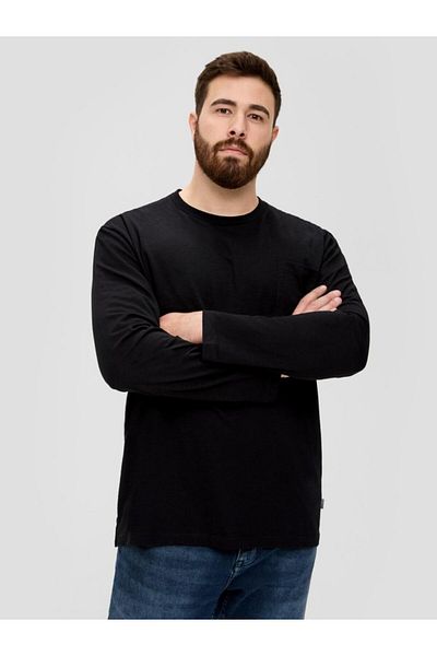 s.Oliver Men's Big Size Long Sleeve T-shirt, Crew Neck And Chest Pocket, Big Sizes