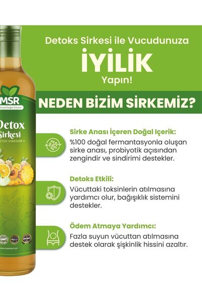 MSR BİTKİSEL DOĞAL ÜRÜNLER Msr Bitkisel Detox Sirke Doğal Fermantasyon 250 ml