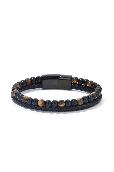 Toro Nero Men's bracelet made of brown genuine leather Cleo
