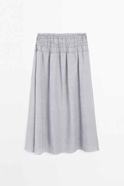 Massimo Dutti Dökümlü midi etek