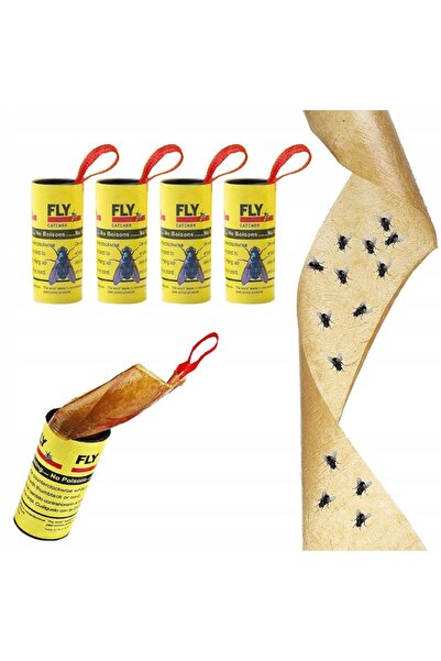 OEM Set of 4 fly traps, sticky paper tape, yellow
