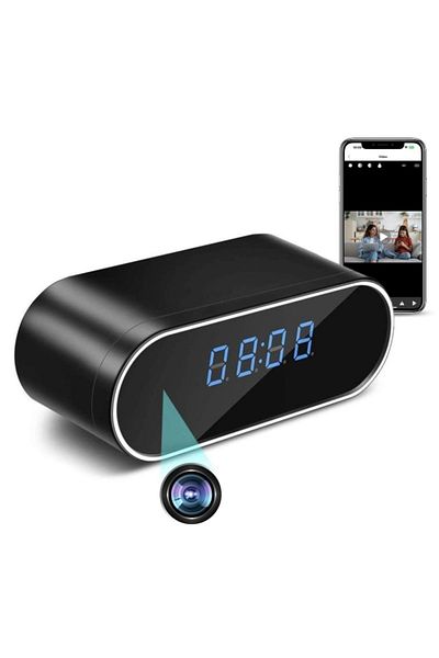 iUni Mini Desk Clock Camera Ip07, Wi-fi, Full Hd, 160°, Night Vision, Live View On Phone