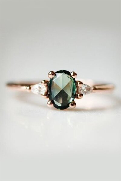 Cem Aykan Kuyumculuk GREEN TOPAZ SEVİLLA TEKTAŞ YÜZÜK - Ak336