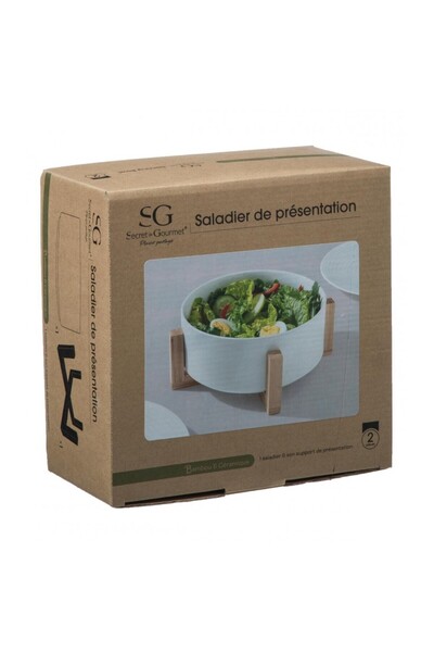 Secret de Gourmet Μπολ σαλάτας SG Asia, κεραμικό, μπαμπού, 23 x 9 εκ.