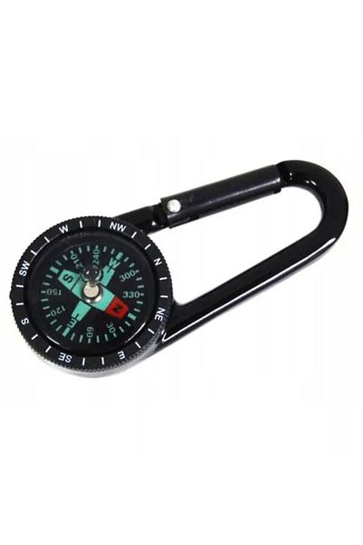 OEM Metal pocket compass keychain, 6.6 x 3 x 1.1 cm, black