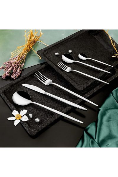 ÖZLİFE MESS 36 Piece Plain Fork Spoon Knife Set