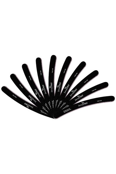SensoPRO Milano Set Of 10 Banana Nail Files, Grit 100/150 - , Black