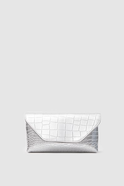 KARAN ÇANTA Gigi Silver Clutch and Crossbody Bag