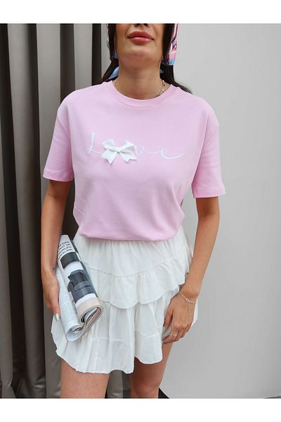 ESRAHELVACI Tricou Love cu panglică