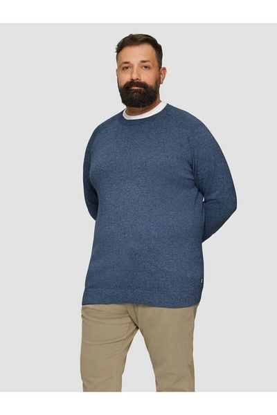 s.Oliver Men's crew neck sweater, s.Oliver Big Sizes, Navy blue