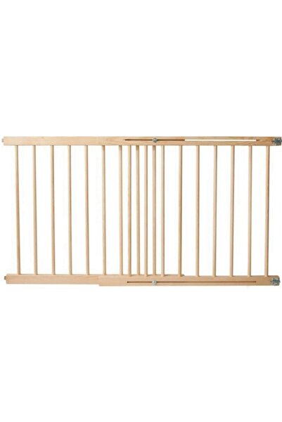 ideal STORE Safety Gate Made of Pine Wood IdealStore, Adjustable Size, Wall-Mounting Mechanism, 72-122 cm, Brown