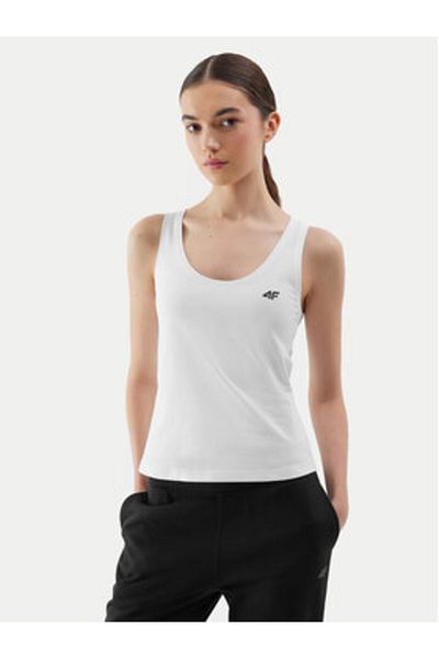 4F Top pentru femei 4FWSS24TSLEF041 Alb
