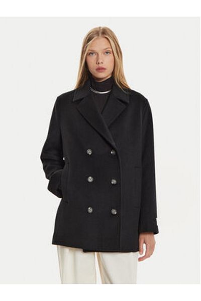 Calvin Klein Palton de lână pentru femei K20K207699 Negru