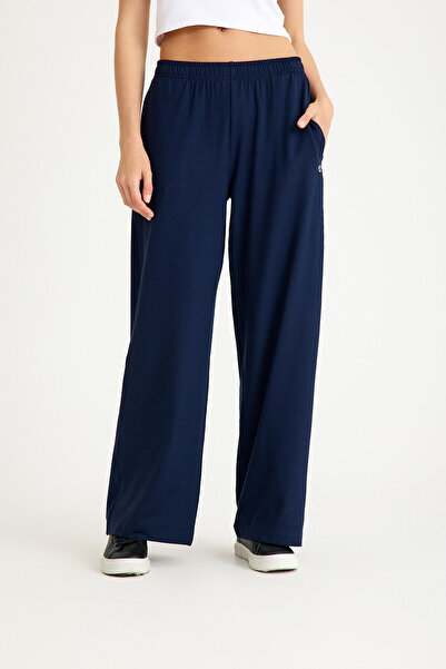 Pulsar Cotton Wide Leg Trousers Navy Blue