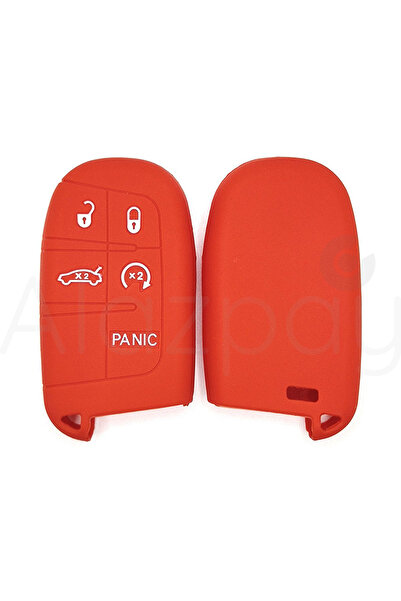 Alazpay Fiat Egea 500X Silicone Key Case Cover (Red White - 1 Pc)