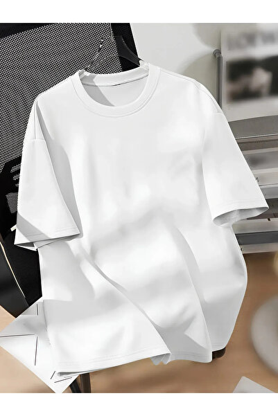 Cool mans Tricou oversize oversize din bumbac cu decolteu triplu