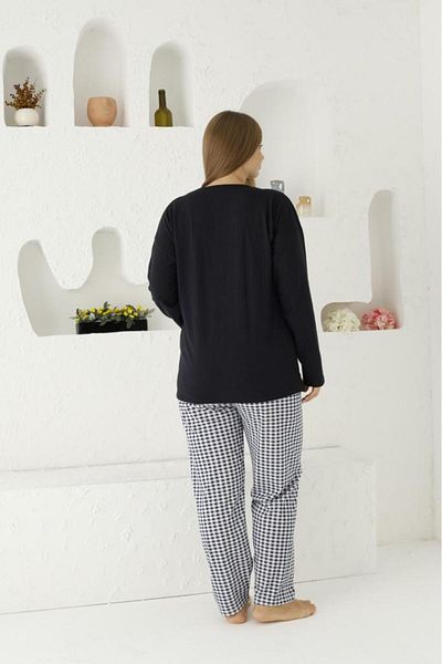 Intisimo Pijamale pentru femei, mânecă lungă, vise devin realitate, bleumarin, XL->4XL - XL