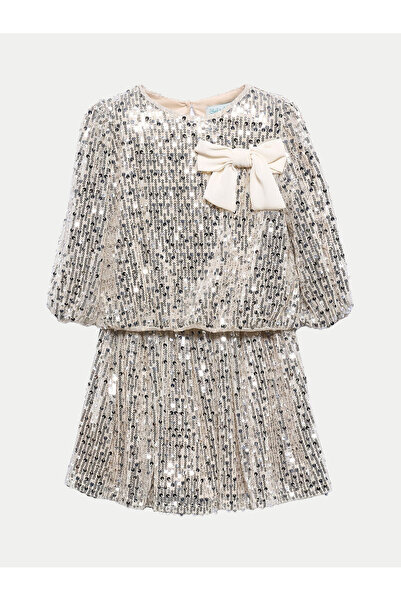 Abel & Lula Set abel lula pentru fete, bluză și fustă 5544 Ecru, Argintiu