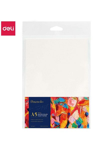 Deli EC270-A5 Finenolo A5 Watercolor Paper – 16 Sheets | 300gsm Heavyweight Watercolor Paper | Ide
