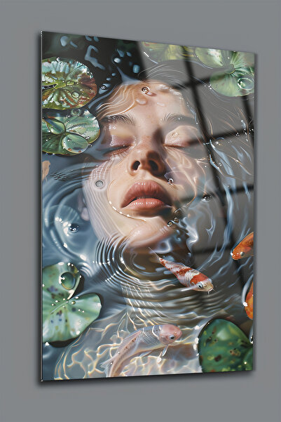 glassartdesign Femeie în apă Pictură pe sticlă-Pictură modernă-Pictură surrea...