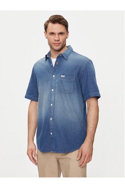 WRANGLER Cămașă din denim bărbătească 112350183 albastră