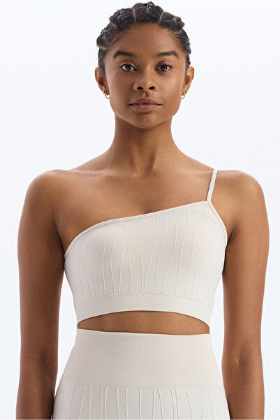 COMEUP Ασύμμετρο αθλητικό σουτιέν με έναν λουράκι ώμου Titan White