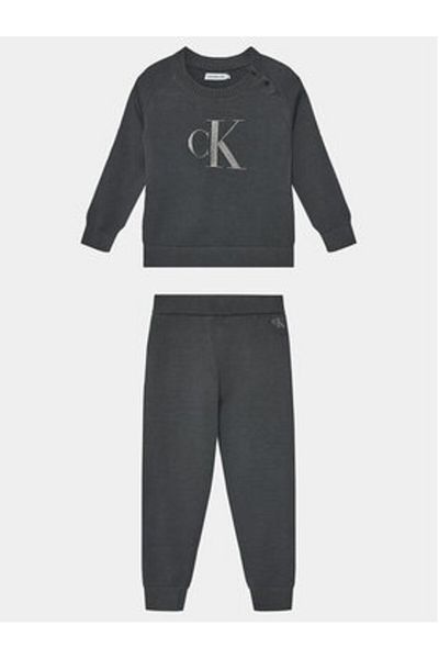 Calvin Klein Jeans Girl Set sweater and fabric pants IN0IN00167 Gray