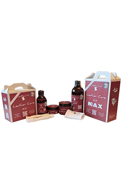 woodworker Leather Care Kit, Leather Care Oil 250ml, Leather Care Balm 100ml, cotton cloth