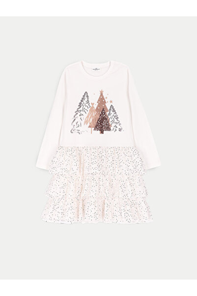 Coccodrillo Rochie tricotată pentru fete ZC4129102MER Ecru