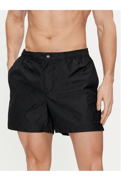 Calvin Klein Pantaloni scurți de baie negri pentru bărbați, cu uscare rapidă, cu croială normală KM0KM00943-BEH