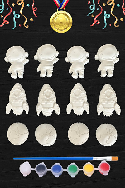 Craft3D Atölye Astronot ve Uzay Figürleri (3D)- Beton/taş/figür/büst Boyama S...