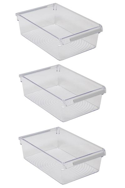 Prima Nova Refrigerator Organizer In-Cabinet Organizer Storage Container 325*205*100 mm Transparent Set of 3