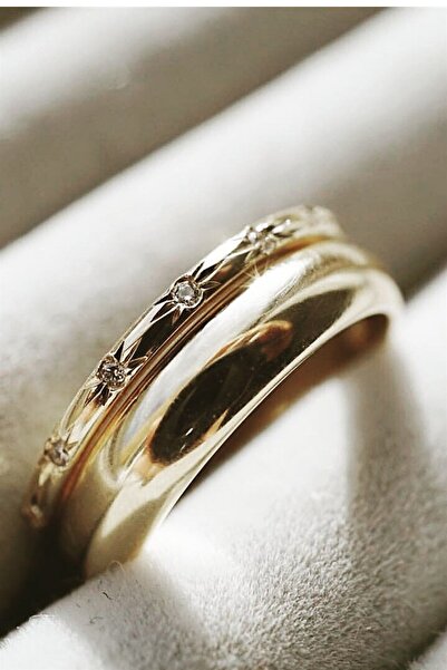 Cem Aykan Kuyumculuk ROMA TASLI + BOMBE ALYANS SET - AK0561