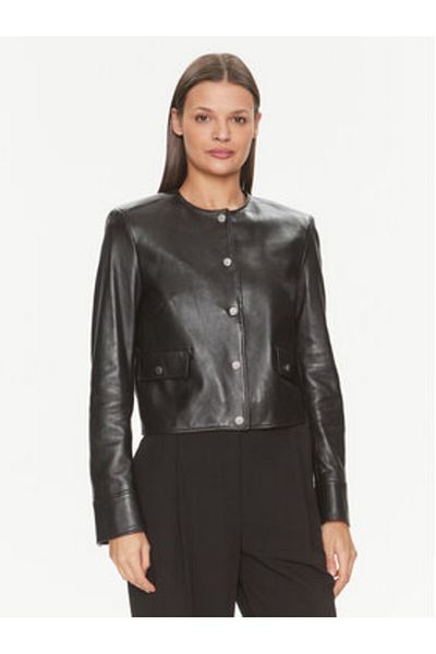 BOSS Geacă de piele pentru femei boss 50505500 neagră