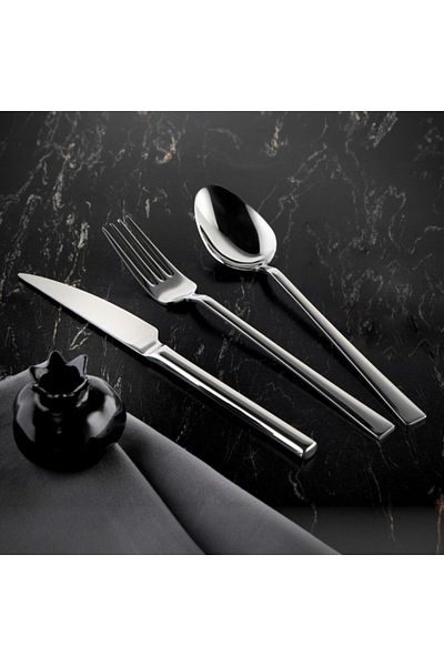 ÖZLİFE 72 Piece Huma Plain Spoon and Knife Set