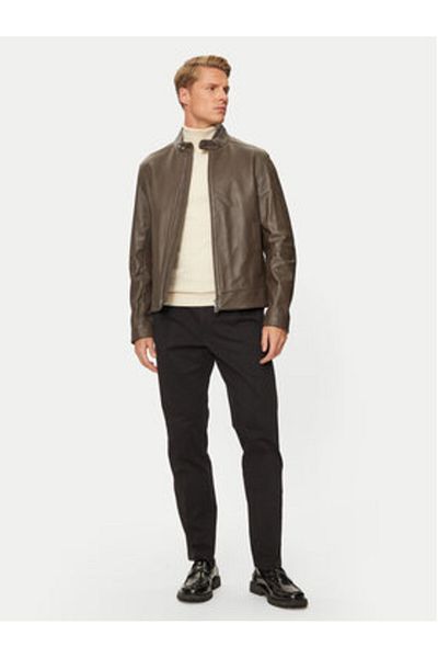 BOSS Geacă de piele bărbătească 50518906 maro