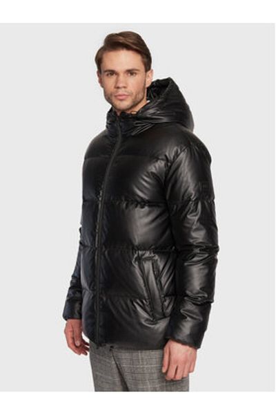 Karl Lagerfeld Men's Faux Leather Jacket 505045 524549 Black