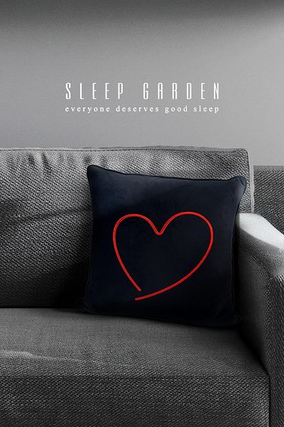 Sleep Garden Black Velvet - 45X45 Heart Pillow