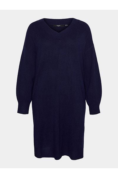 Veromoda Curve Rochie tricotată pentru femei vero moda curve 10294755 bleumarin