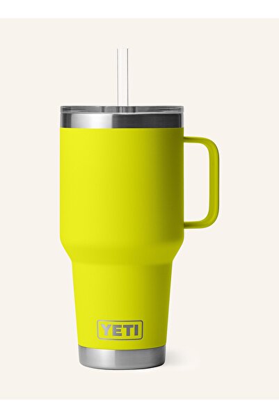 YETI كوب حراري سعة 1 لتر، جدار مزدوج، ستانلس ستيل، مع شفاطة ومقبض