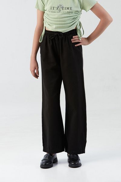 Fulla Moda Elastic Waist Tied Tasseled Girl's Trousers