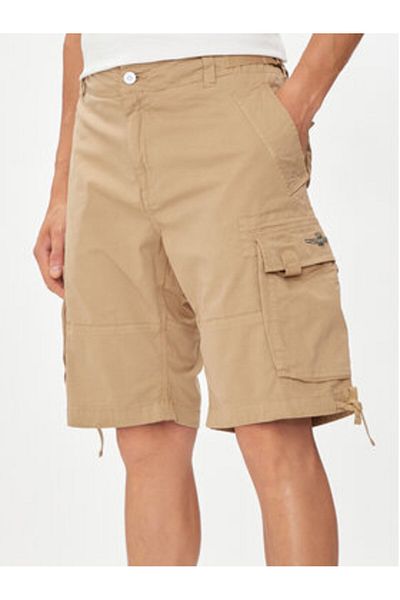 Aeronautica Militare Pantaloni scurți din material textil pentru bărbați 241BE003CT3300 bej