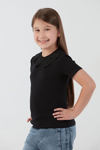 Fulla Moda Tricou pentru fetiță cu guler pentru bebeluși