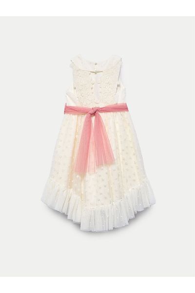 Abel & Lula abel lula Girl Elegant dress 5047 Ecru