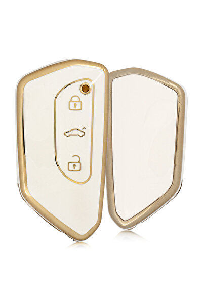 Rem Anahtar Oto Elektronik Anahtar Golf8 3 Button Smart Nano Key Case - White