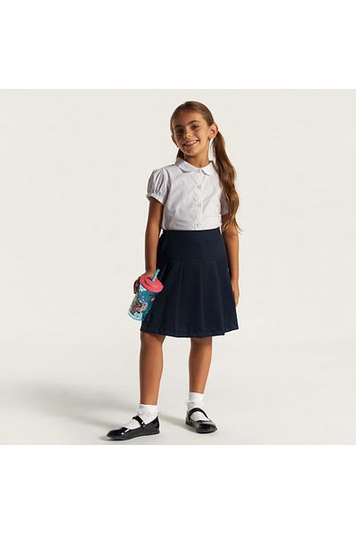 Juniors Set Of 2- Juniors Solid Shirt With Puff Sleeves And Button Closure