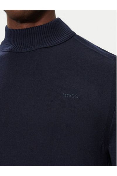 BOSS Pulover bărbătesc cu guler înalt 50501761 bleumarin
